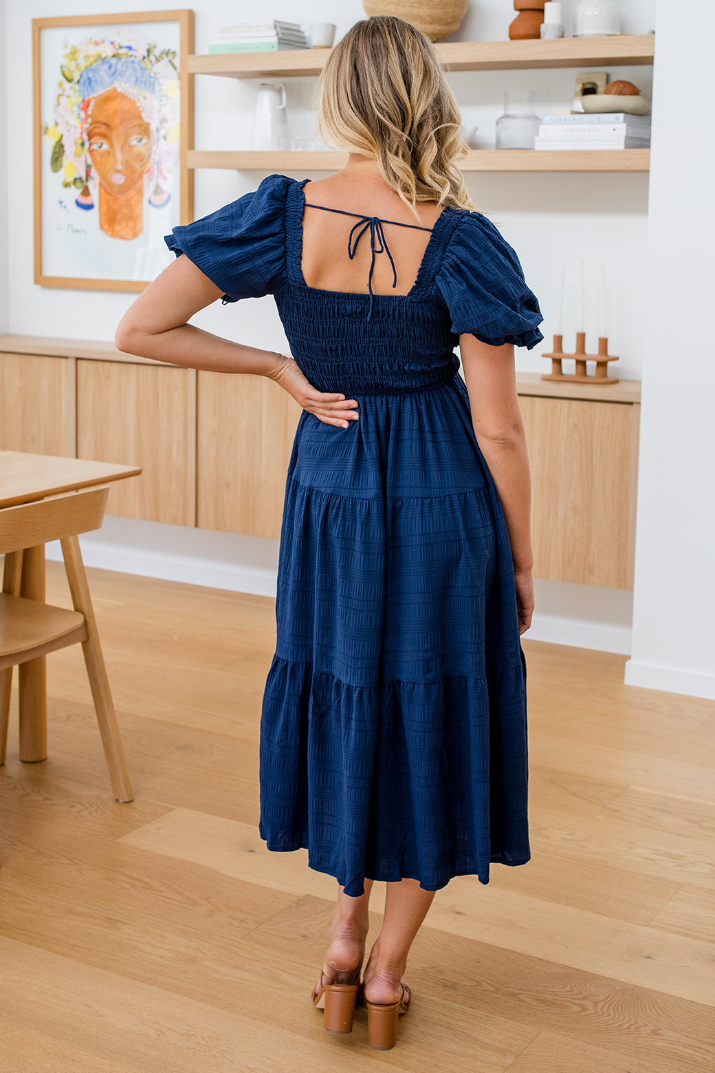 Farrah Midi Dress Navy
