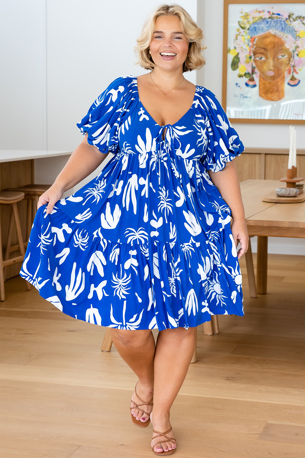 Felicity Dress Bora Print Blue
