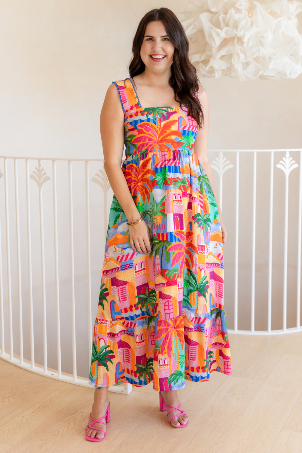 Fifi Maxi Dress Palm Summer Print