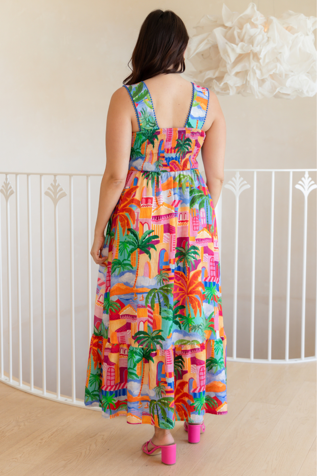 Fifi Maxi Dress Palm Summer Print