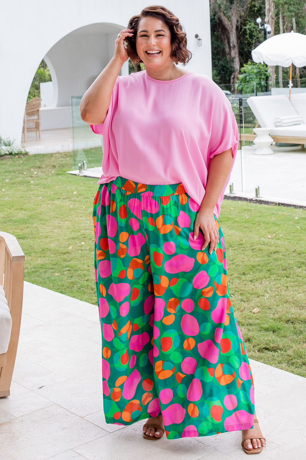 Brodie Drape Top Pink