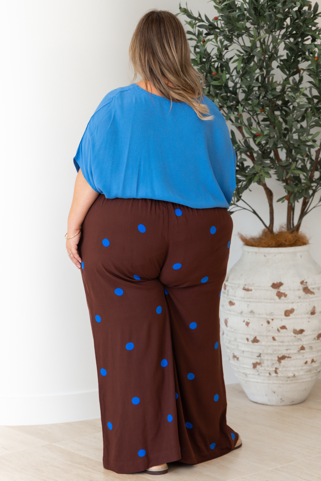 Freddie Pant Chocolate Blue Spot