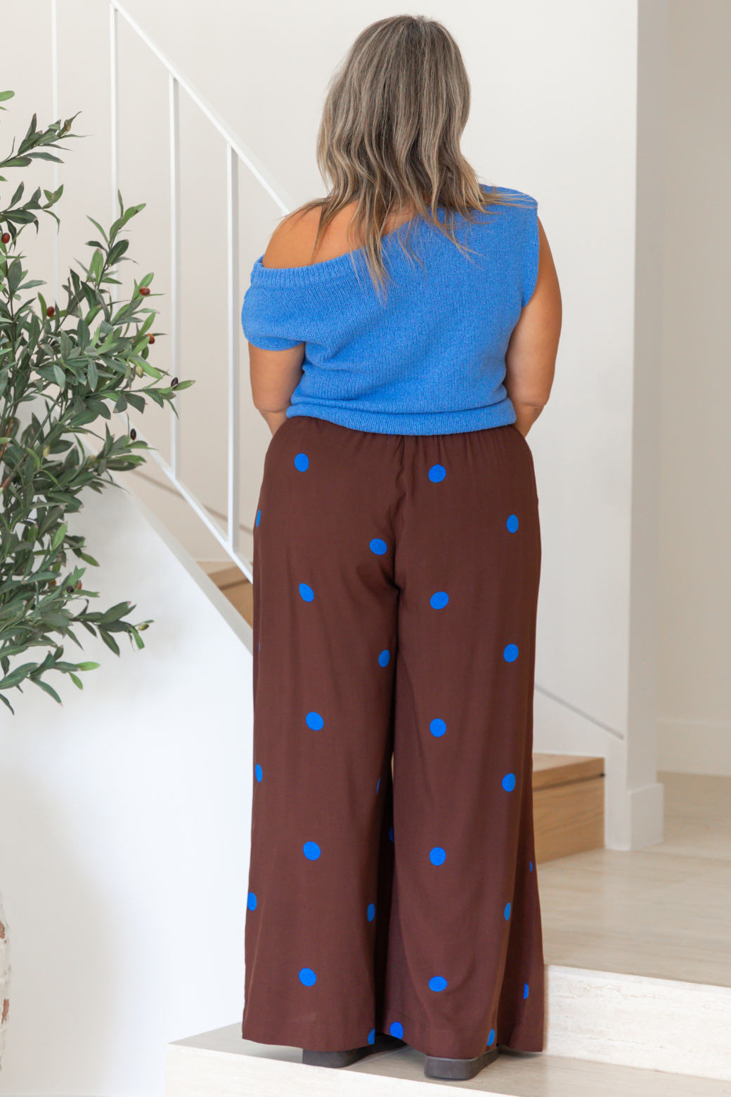 Freddie Pant Chocolate Blue Spot