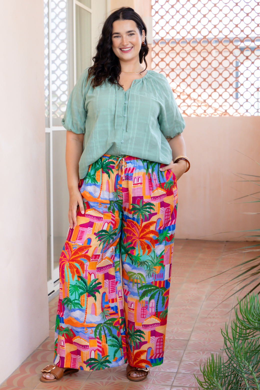 Freddie Pant Palm Summer Print