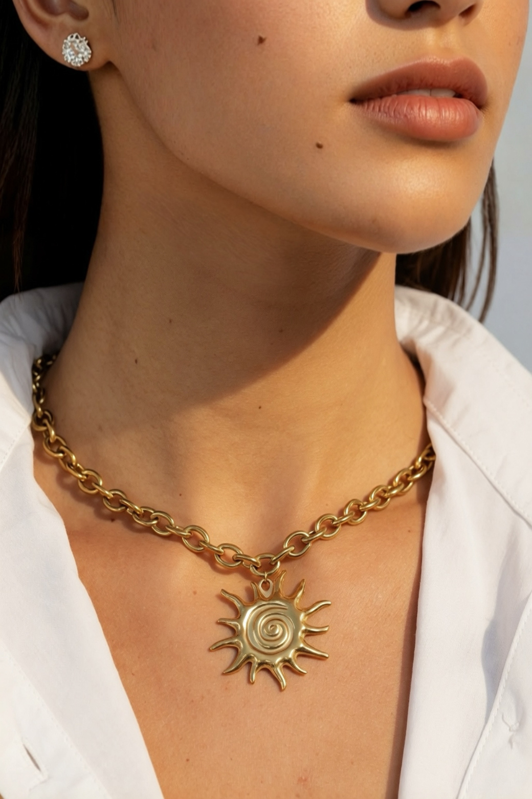 Gold Plated Sun Necklace