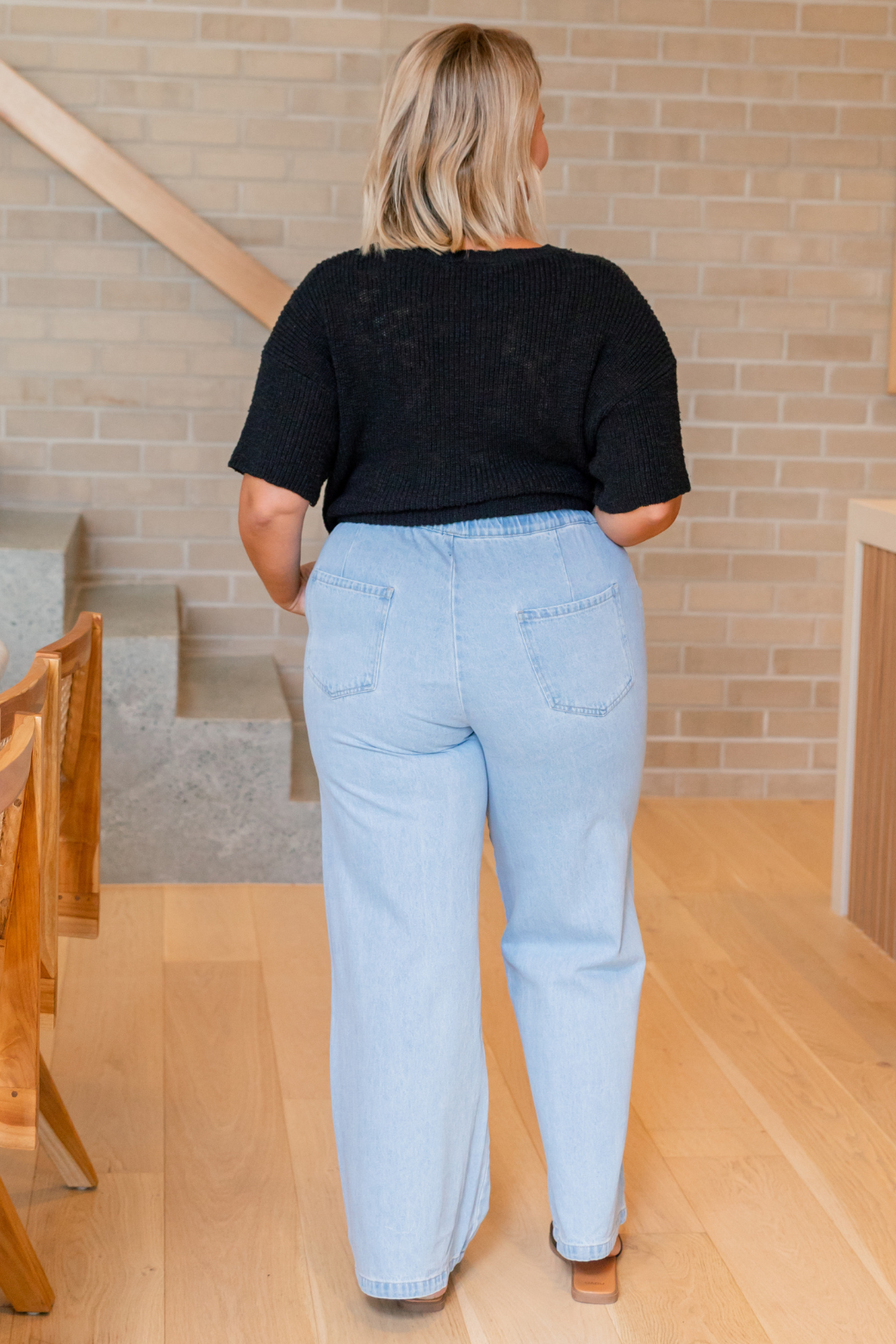 Grace Drawstring Jeans Bleached Wash