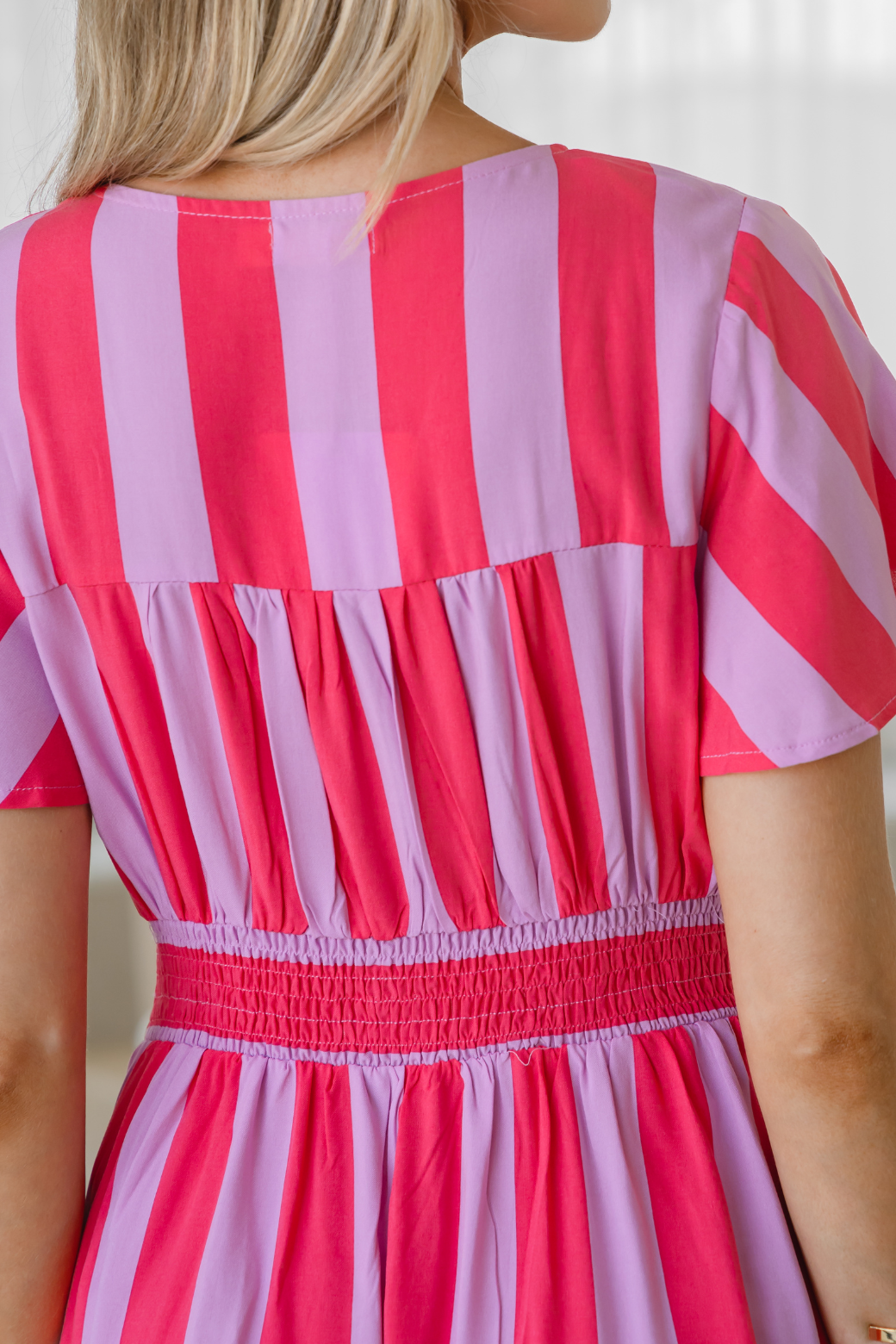 Gracie Dress Pink Stripe