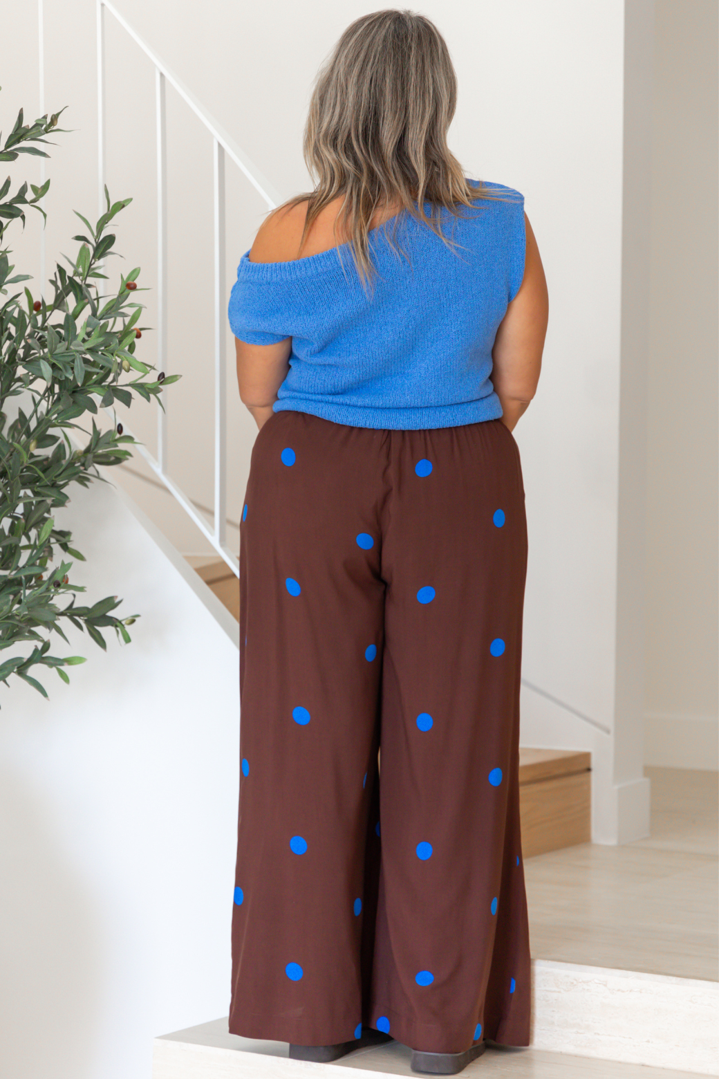 Hampton Off Shoulder Knit Top Bluebell