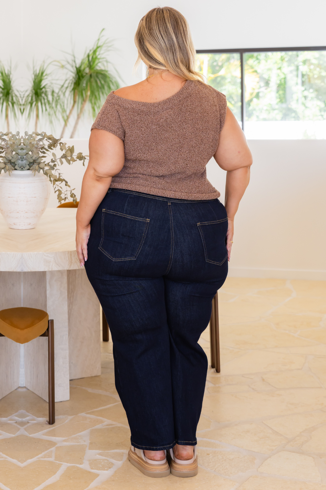 Hampton Off Shoulder Knit Top Chocolate