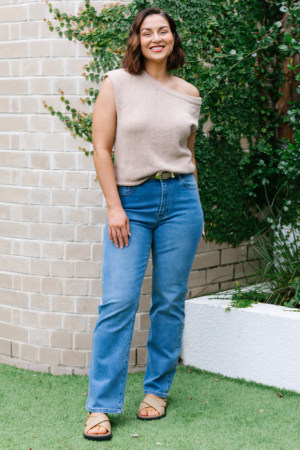Hampton Off Shoulder Knit Top Natural