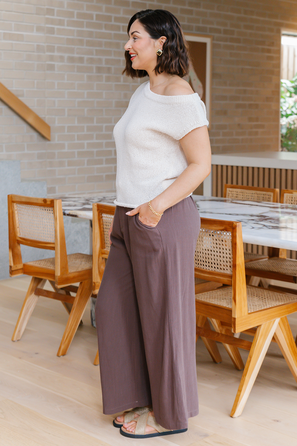Hampton Off Shoulder Knit Top Vanilla
