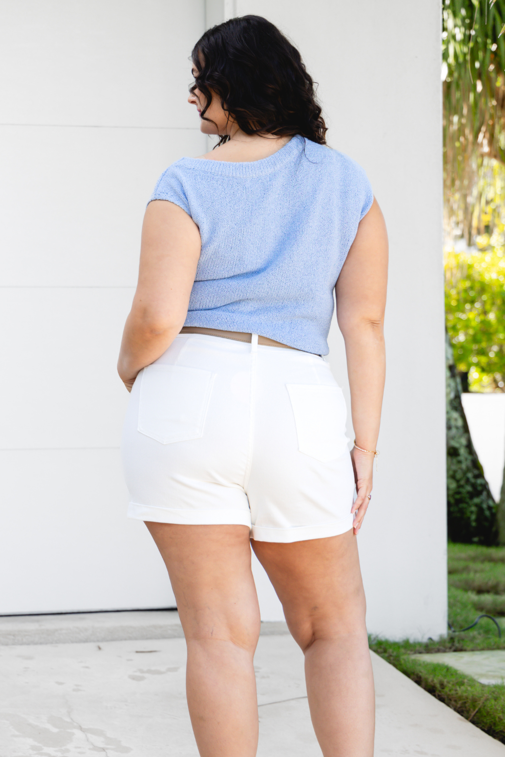 Hampton Off Shoulder Top Powder Blue