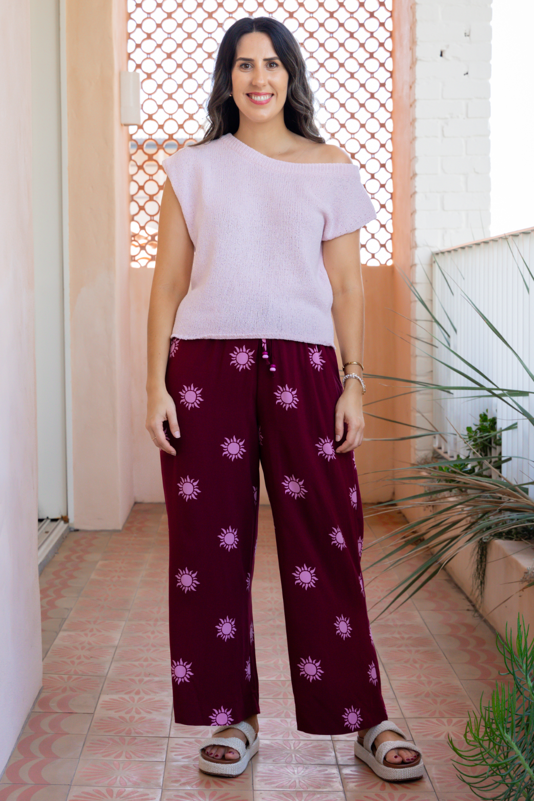 Hampton Off Shoulder Top Powder Pink