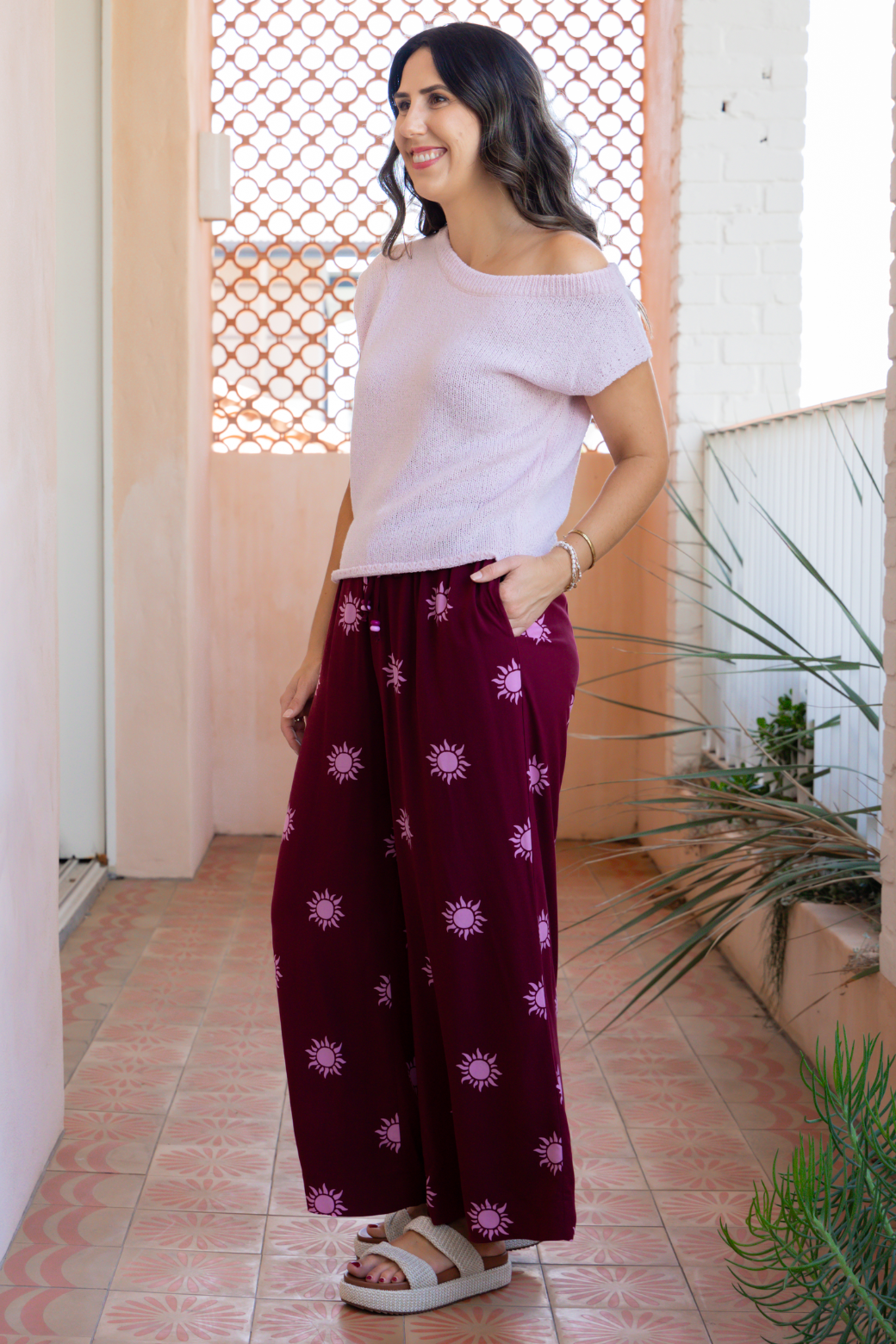 Hampton Off Shoulder Top Powder Pink