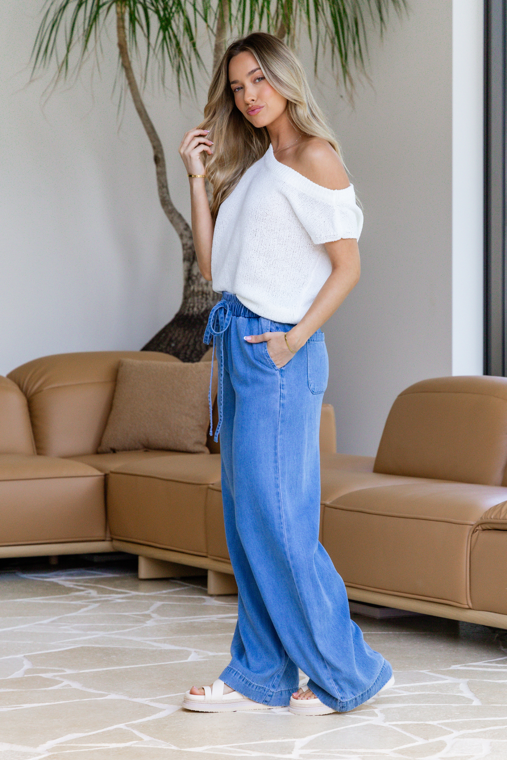 Hampton Off Shoulder Top White
