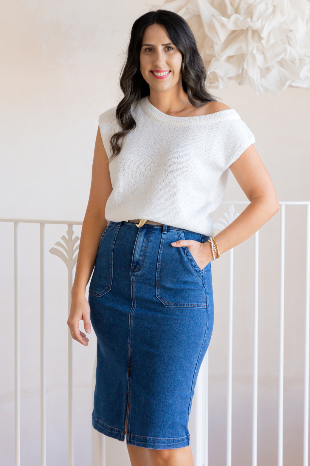 Hampton Off Shoulder Top White