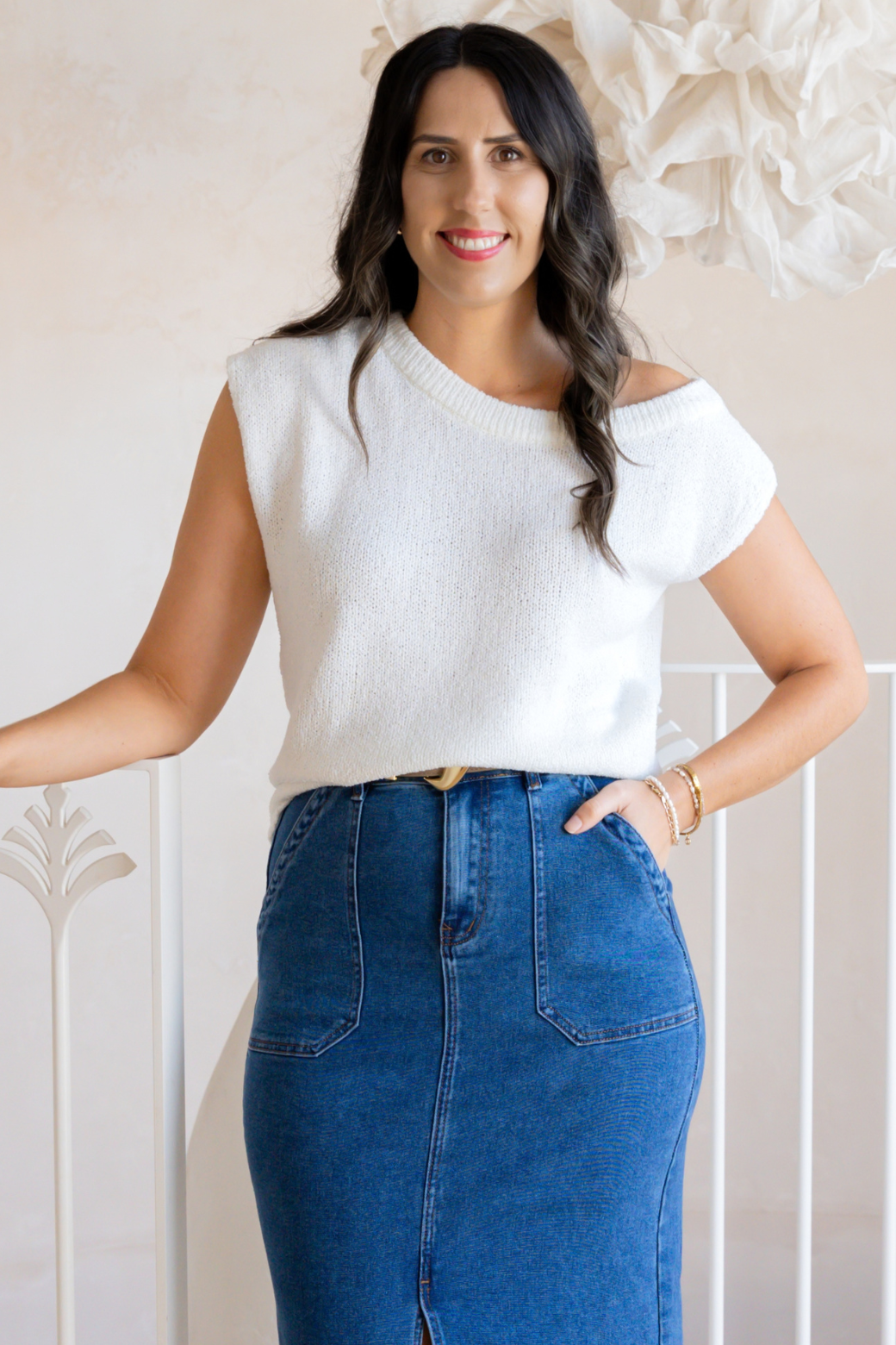 Hampton Off Shoulder Top White