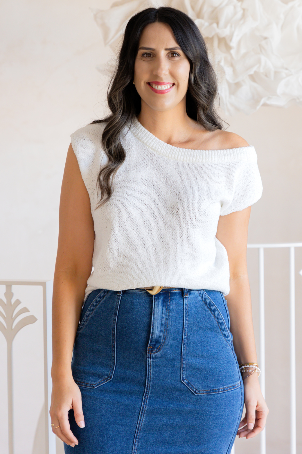 Hampton Off Shoulder Top White