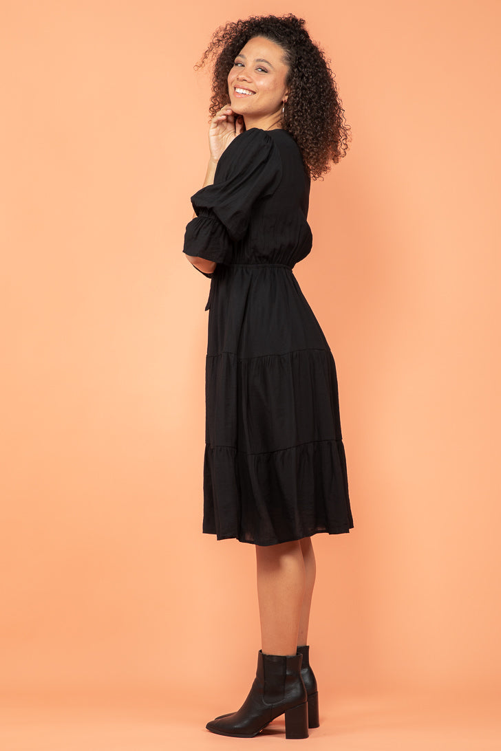 Hannah Midi Dress Black
