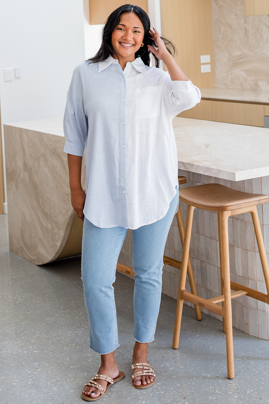 Harley Blouse Blue White