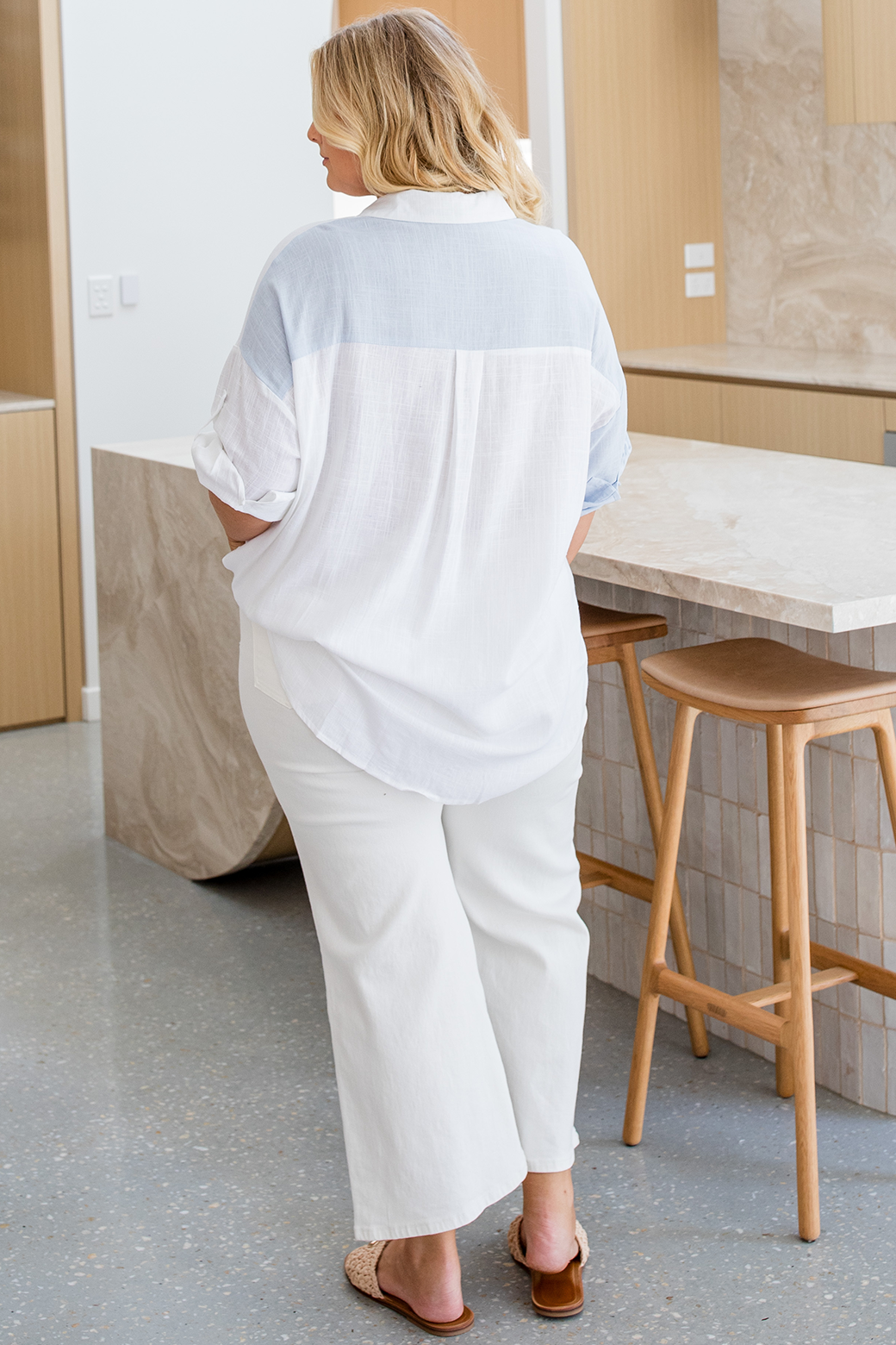 Final Sale | Harley Blouse Blue White