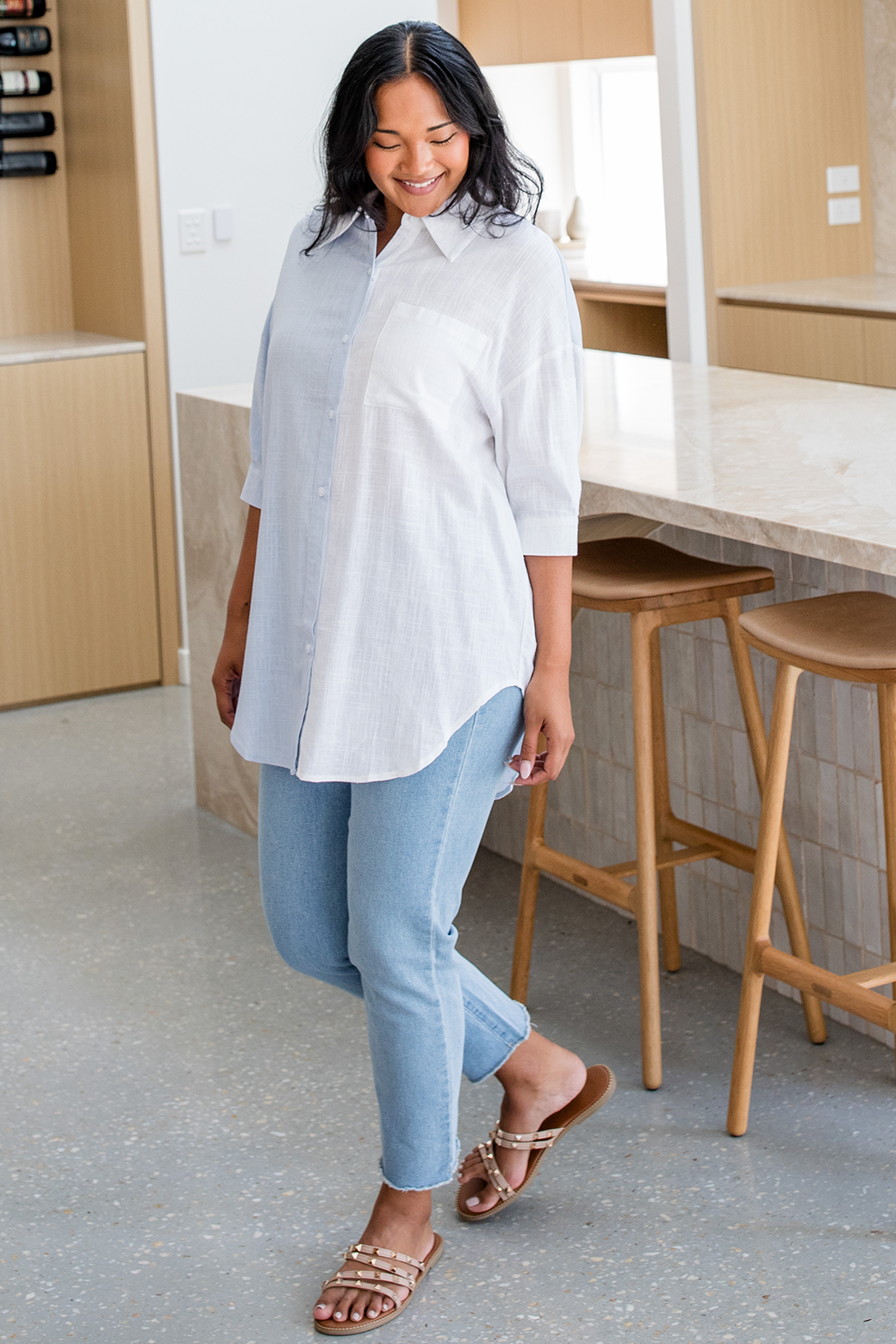Final Sale | Harley Blouse Blue White