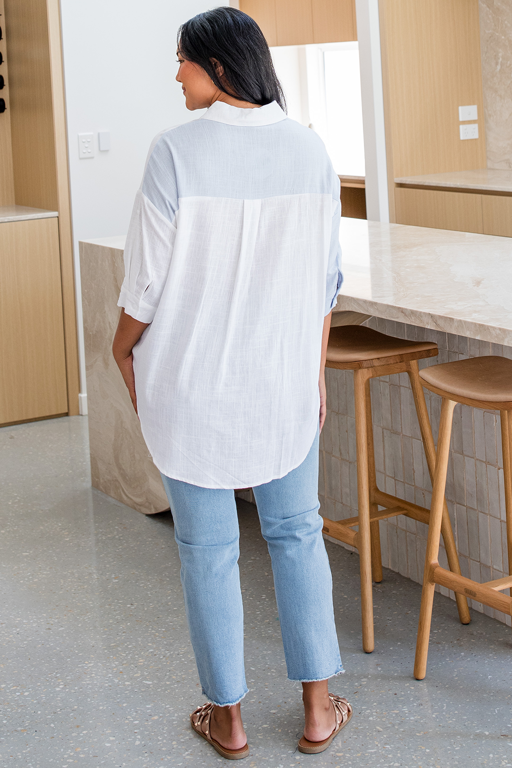 Final Sale | Harley Blouse Blue White