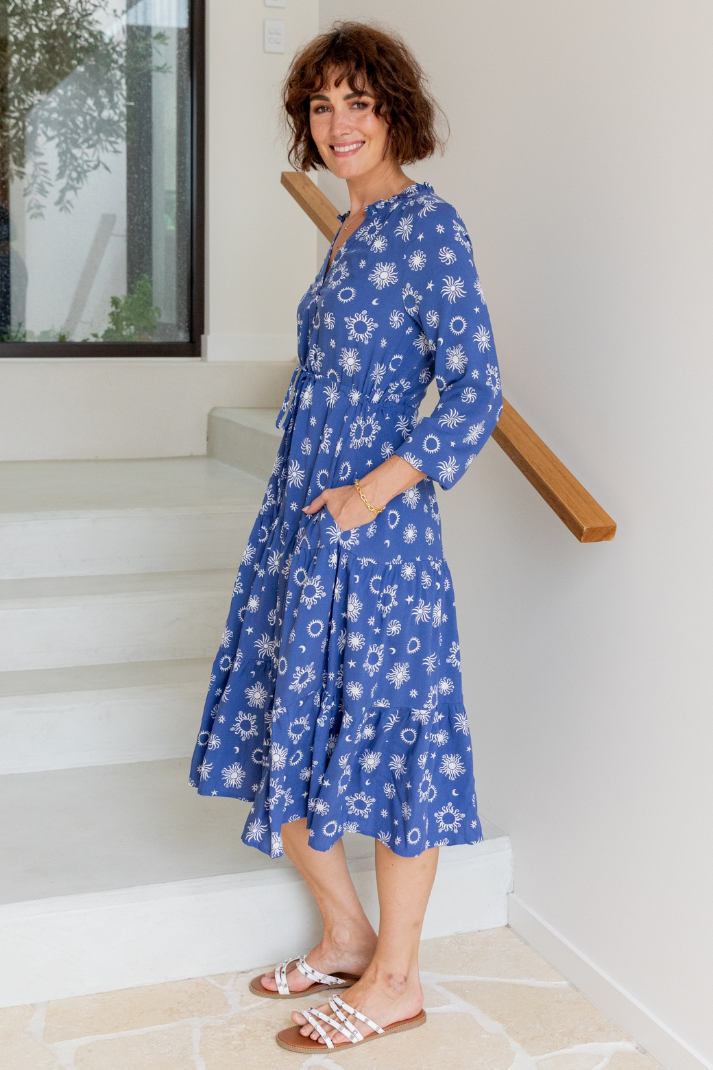 Haven Midi Dress Nova Print Twilight Blue