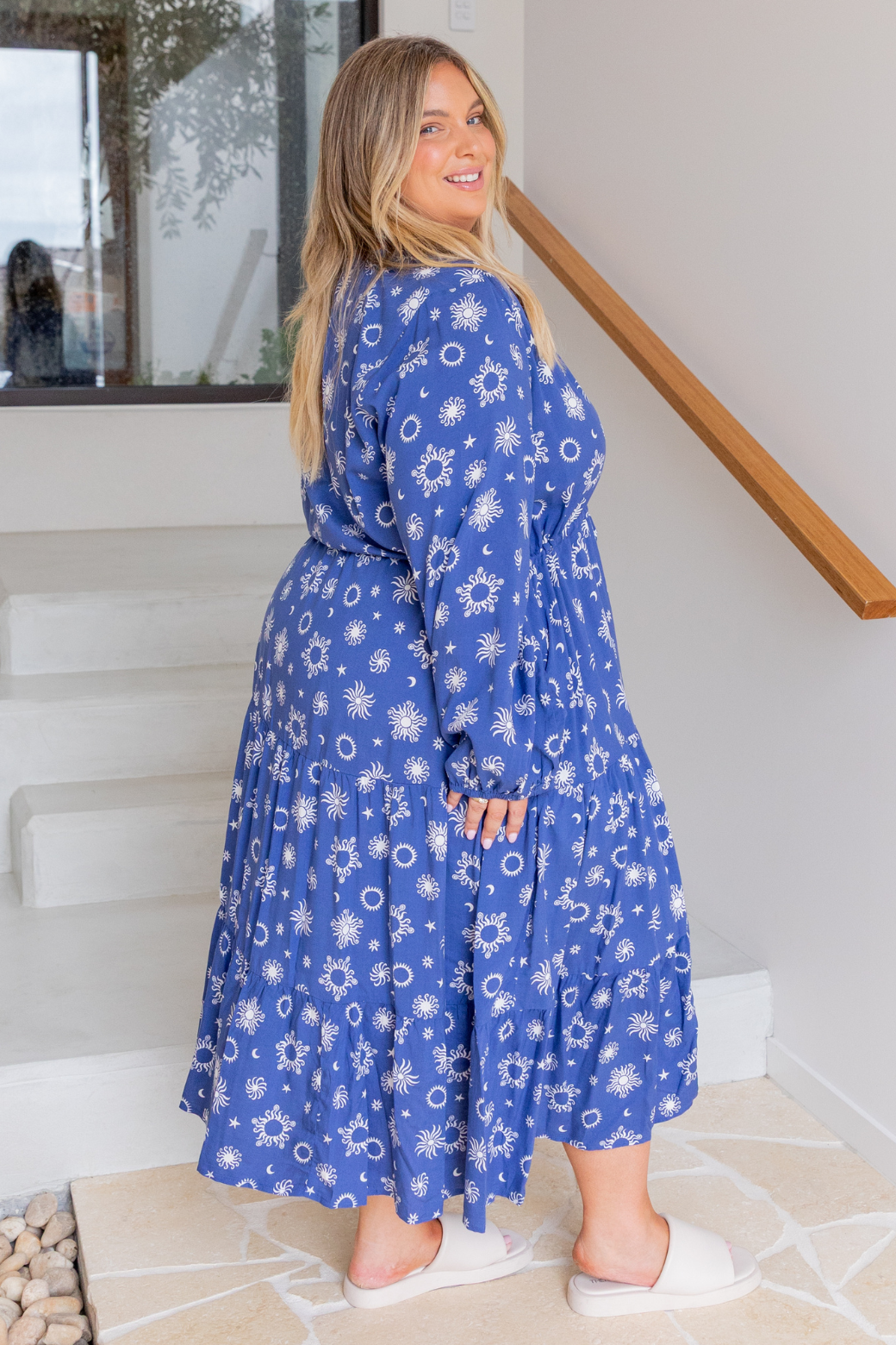 Haven Midi Dress Nova Print Twilight Blue
