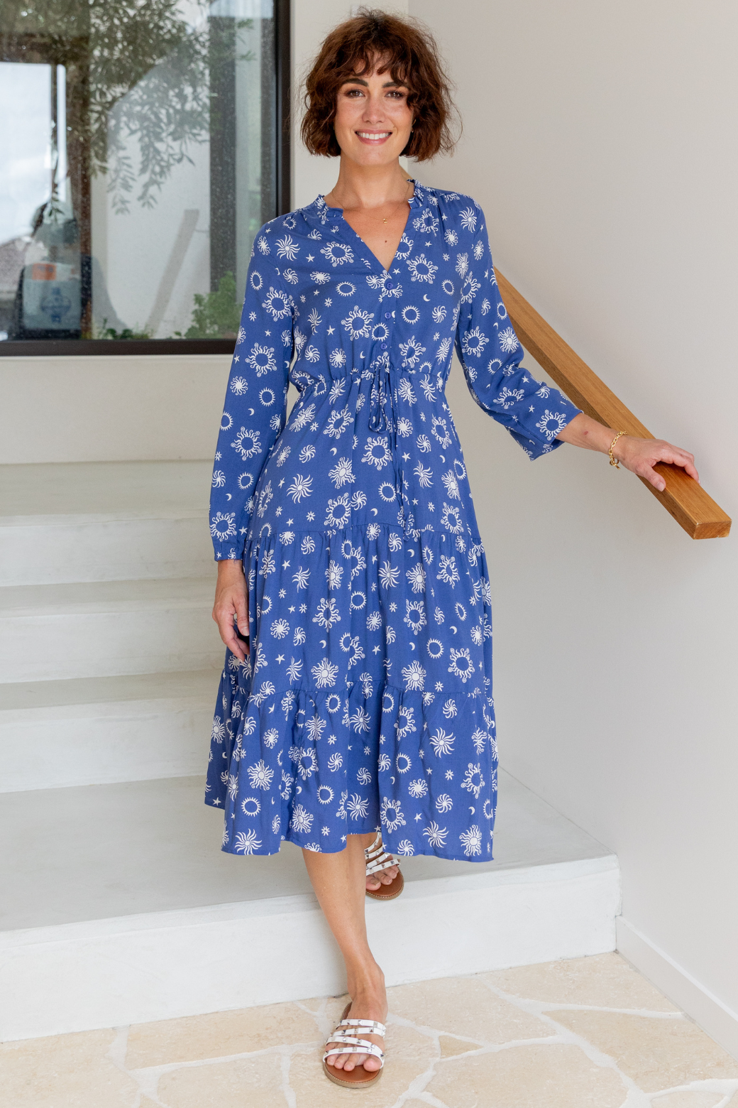 Haven Midi Dress Nova Print Twilight Blue