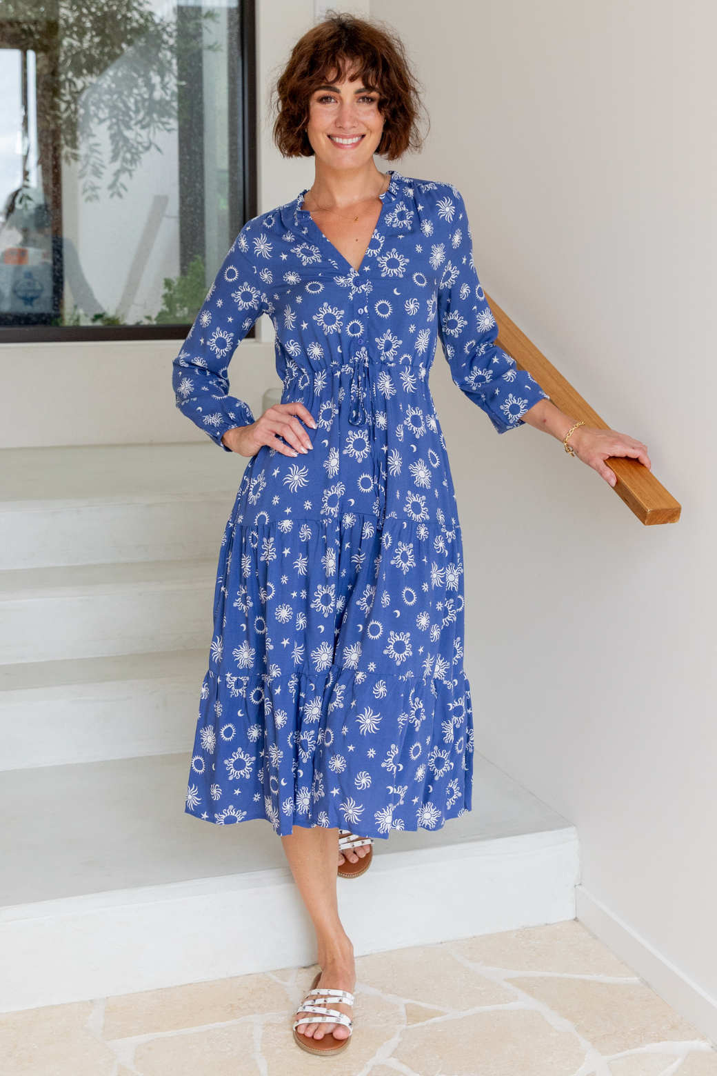 Haven Midi Dress Nova Print Twilight Blue