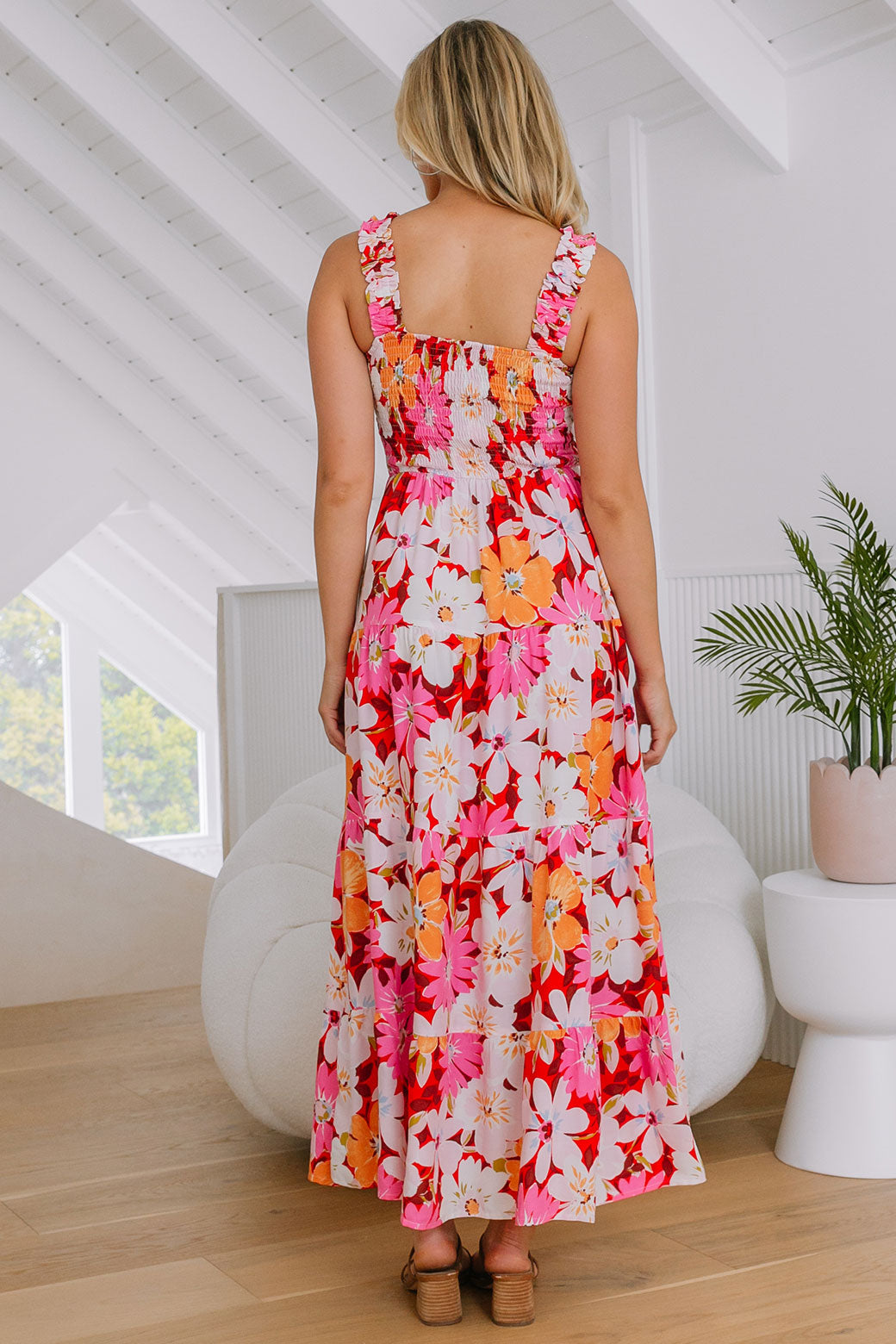 FINAL SALE Hayley Maxi Dress Soiree Print Pink Multi