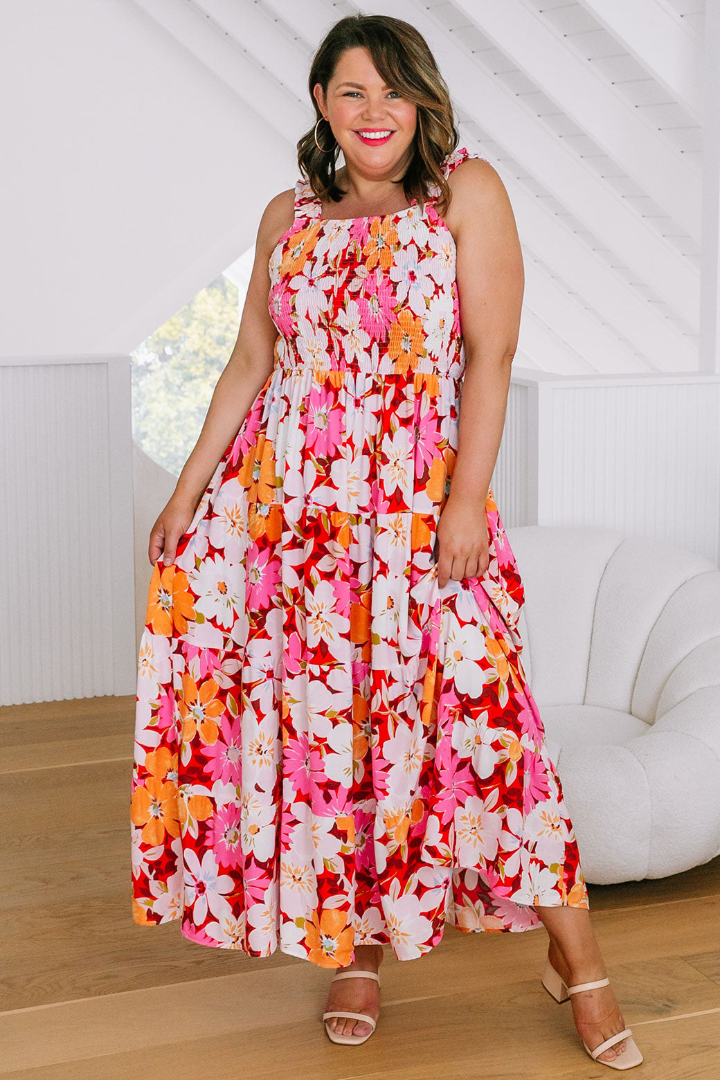 Hayley Maxi Dress Soiree Print Pink Multi | Orange Sherbet – Orange ...