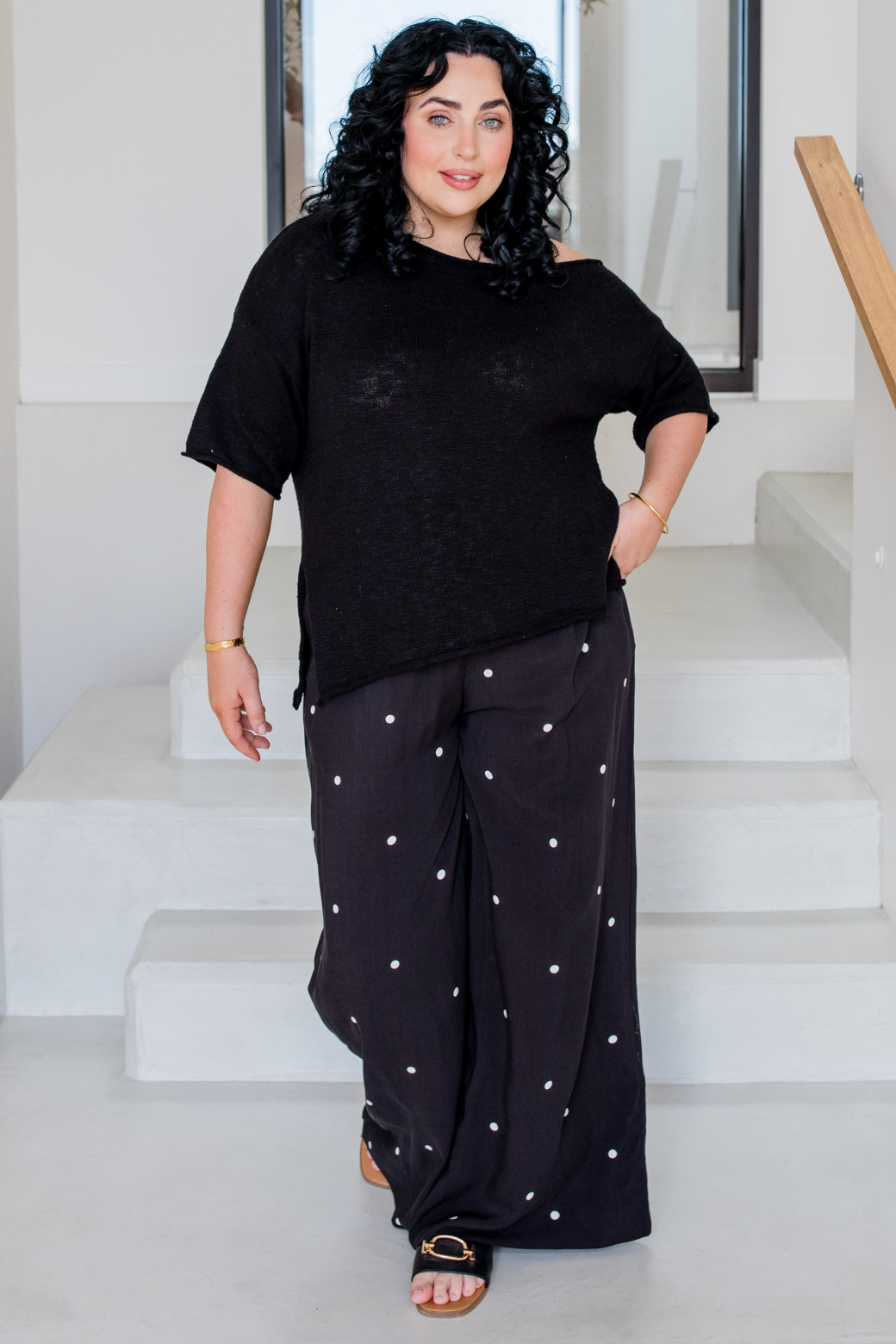 Henry Pant Black White Mini Spot