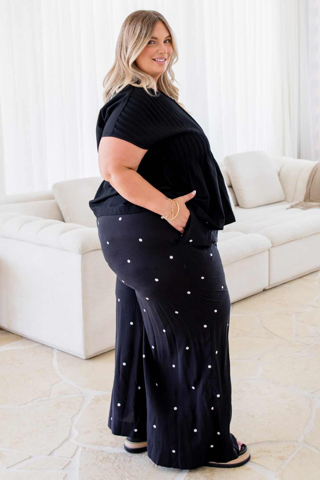 Henry Pant Black White Mini Spot