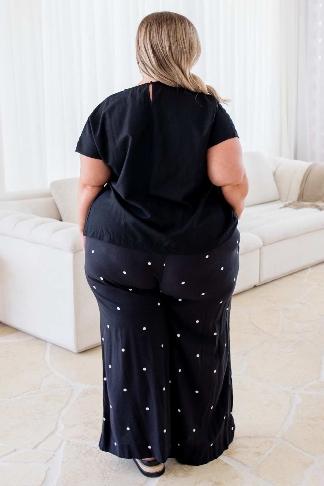 Henry Pant Black White Mini Spot