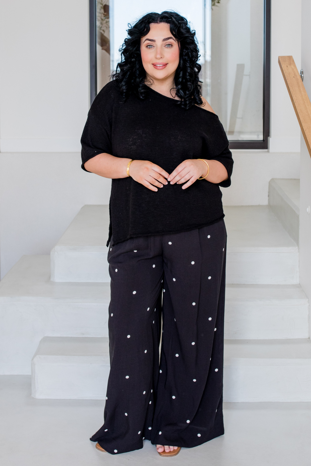 Henry Pant Black White Mini Spot