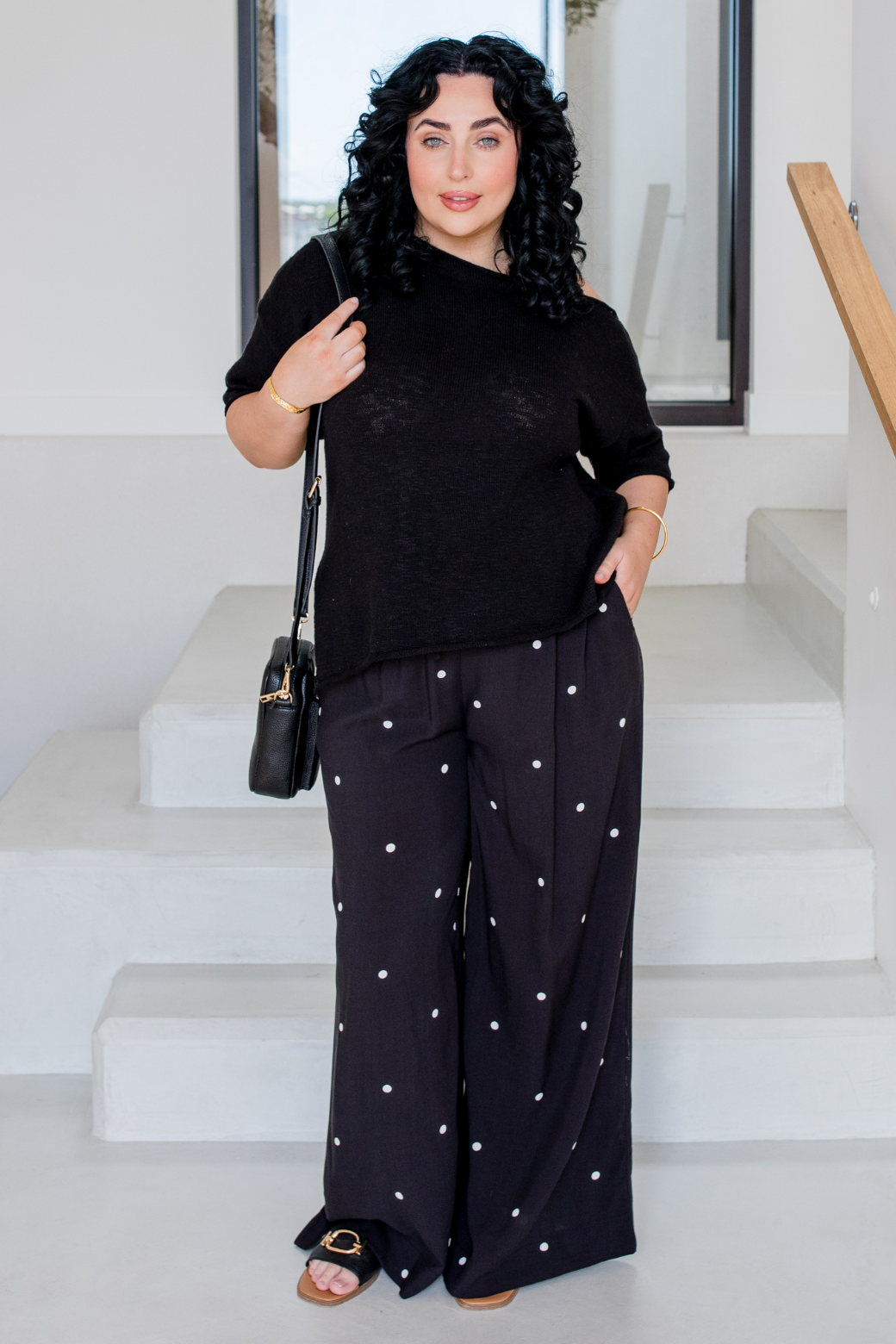 Henry Pant Black White Mini Spot