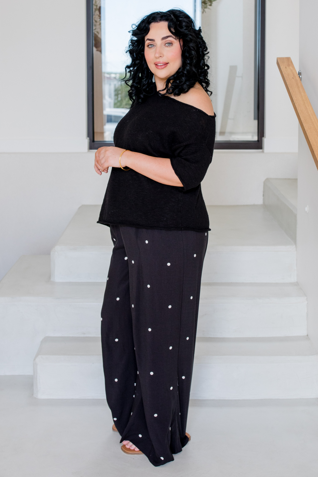 Henry Pant Black White Mini Spot