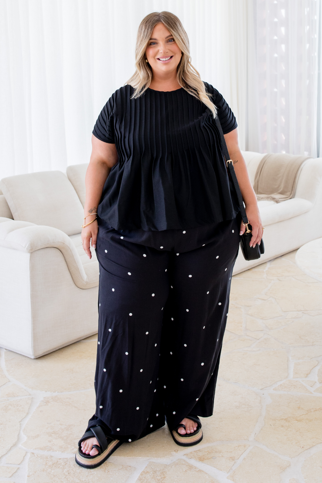 Henry Pant Black White Mini Spot