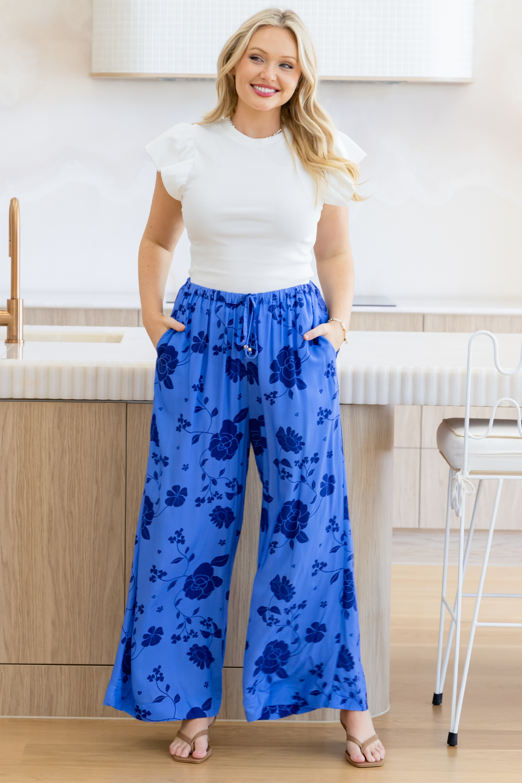 Henry Pant Miley Print Blue