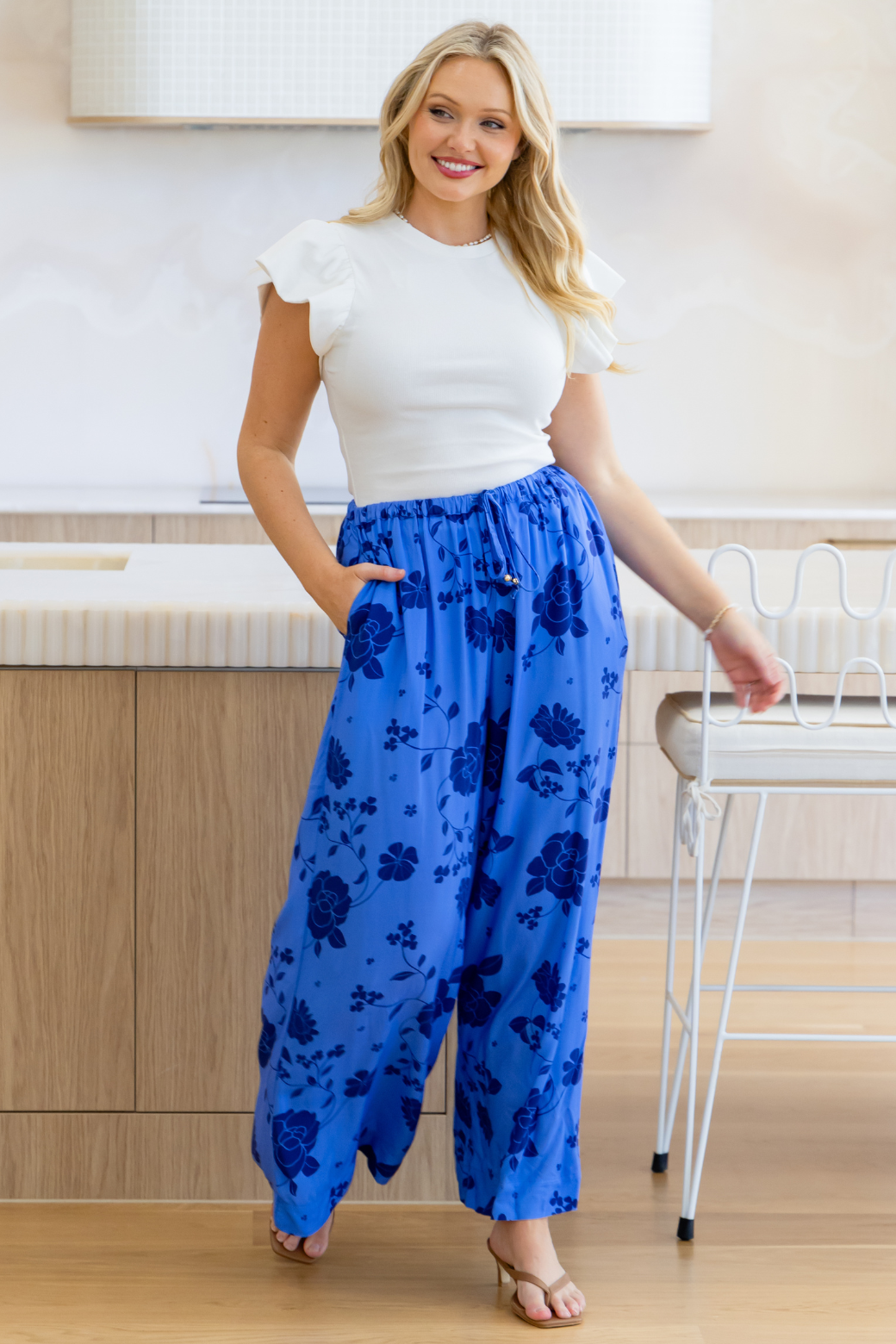 Henry Pant Miley Print Blue