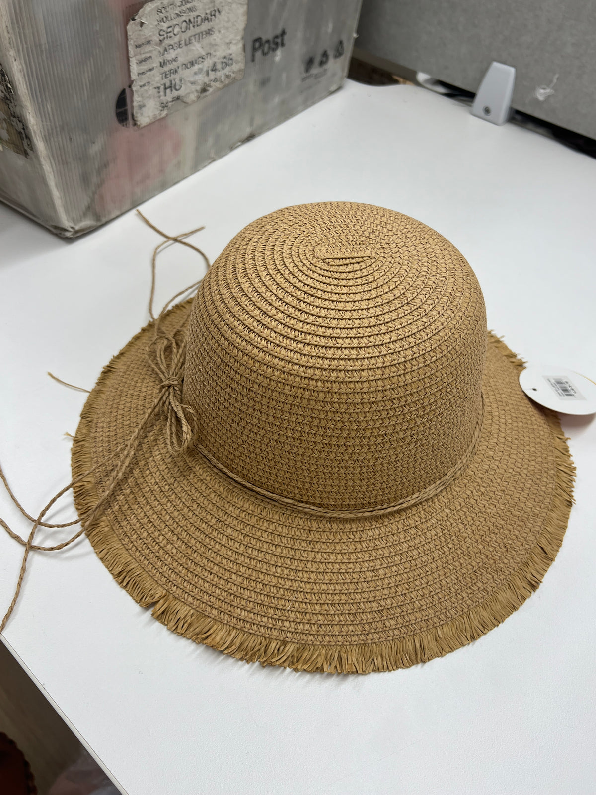 Boho Woven Paper Hat Fringe Edge