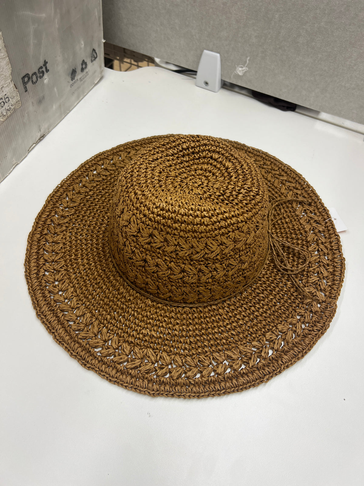 Woven Crochet Paper Hat Umber