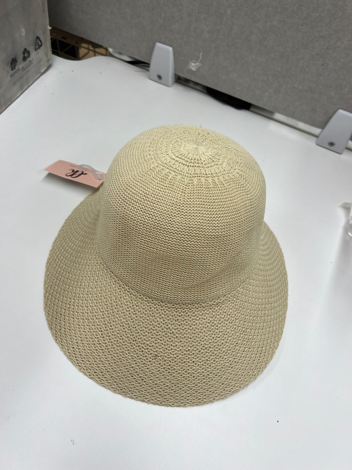 Woven Wide Brim Visor Cream