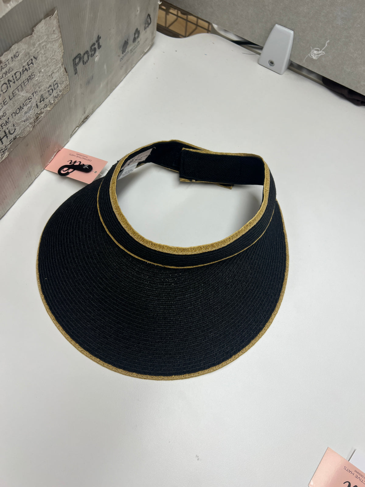 Woven Paper Visor Black Natural