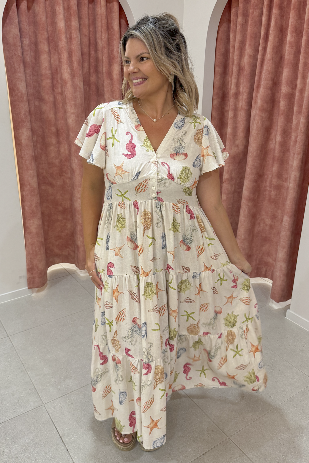 Zoe Maxi Dress Seashells
