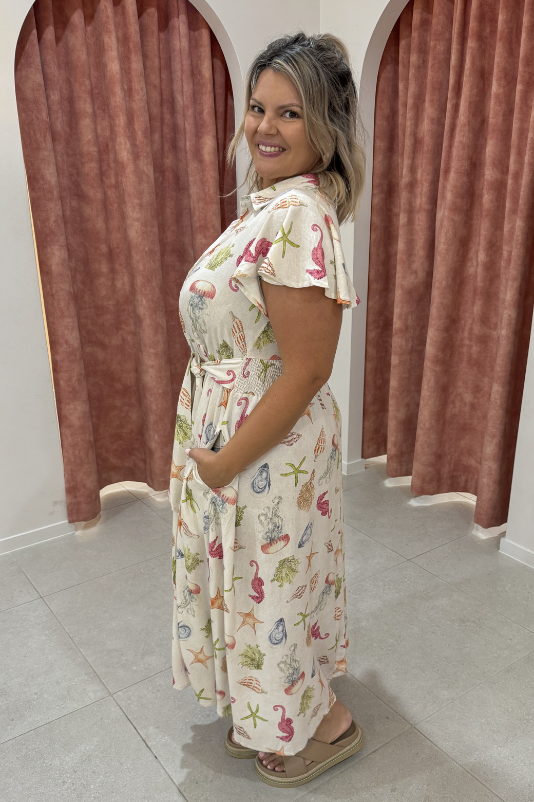 Shelby Midi Dress Seashells