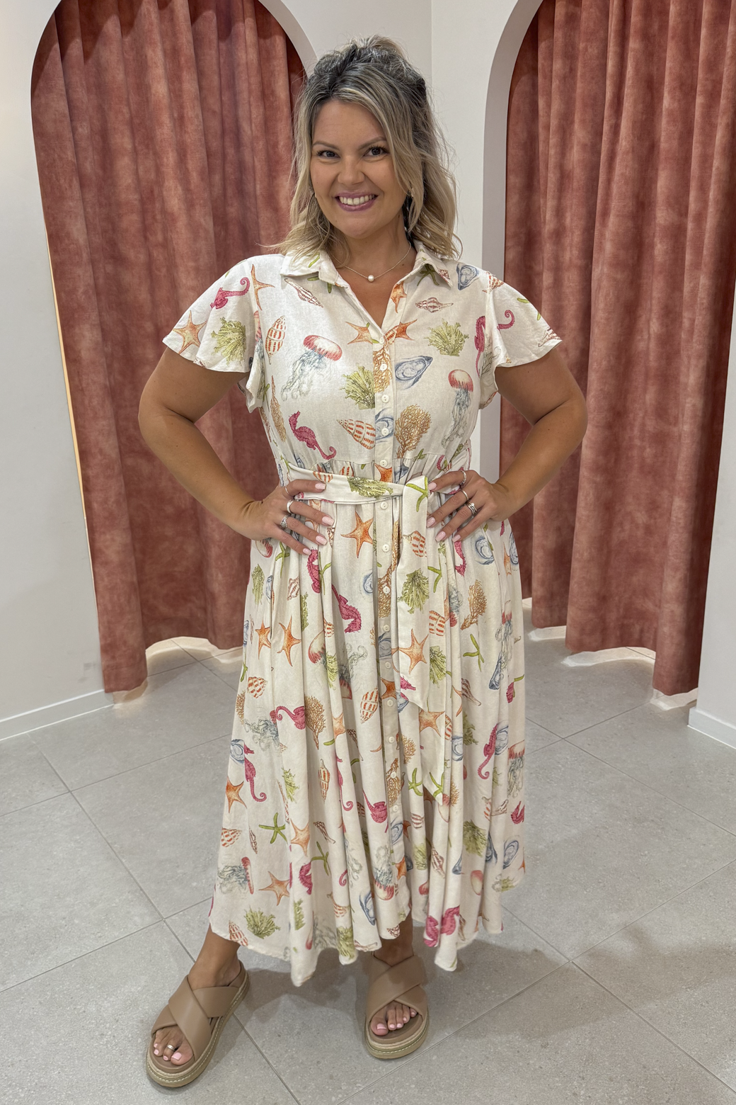 Shelby Midi Dress Seashells