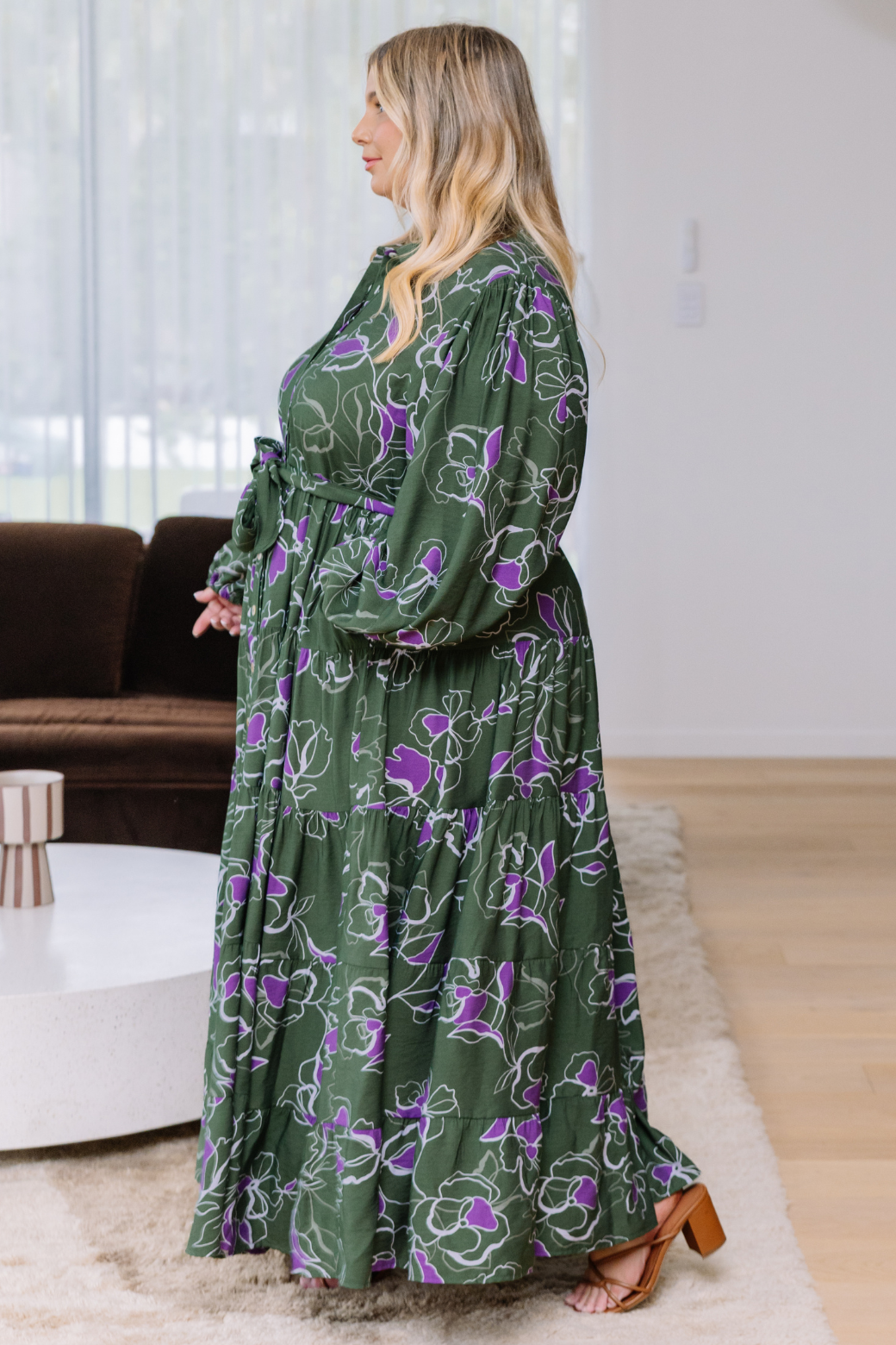 Jacinta Belted Maxi Dress Jasper Floral Olive